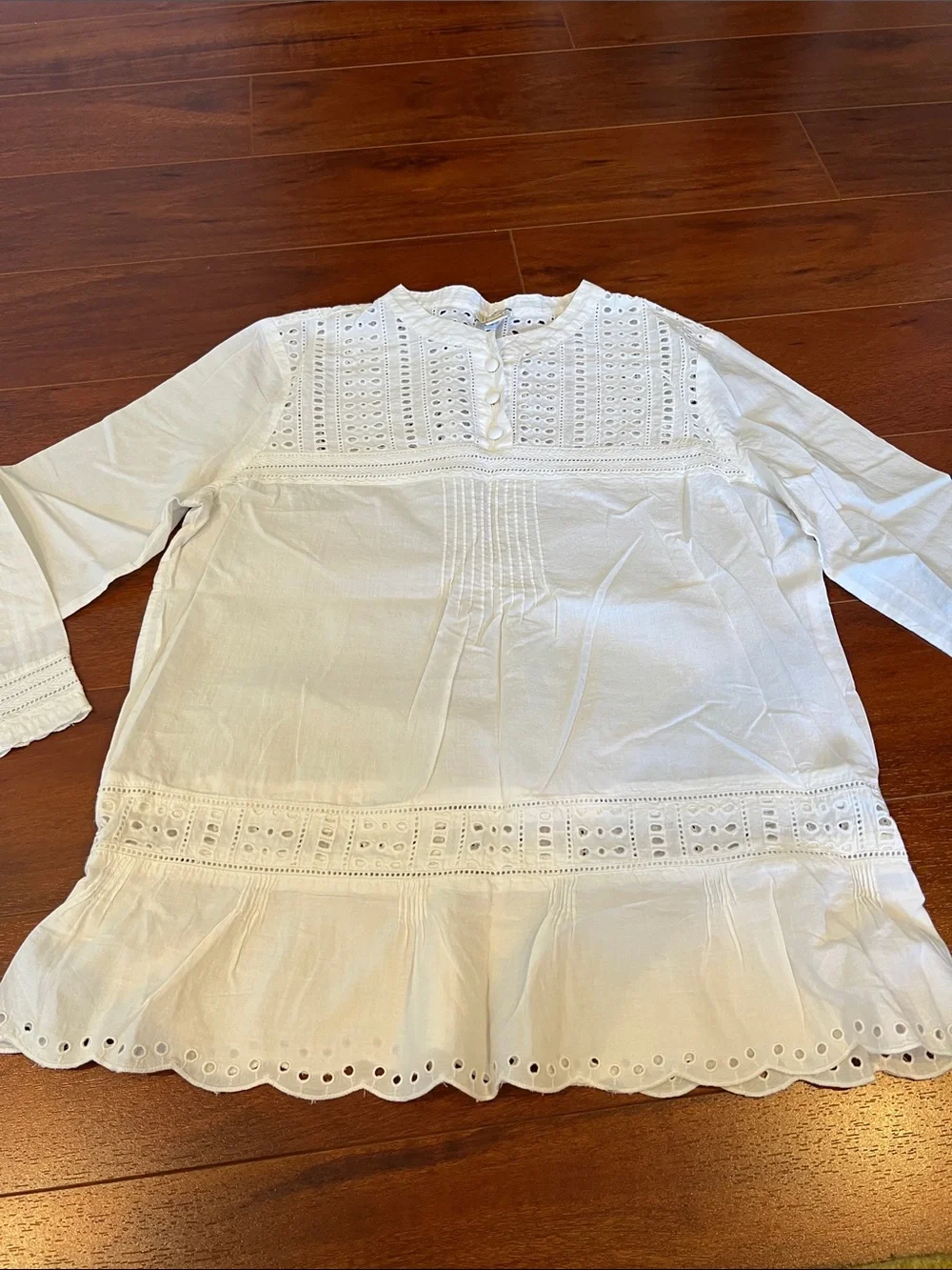 J. Crew White Eyelet Embroidered Top